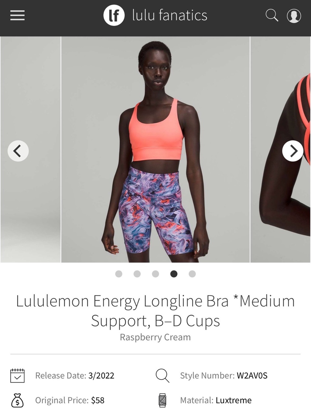 BNWT Lululemon Energy Bra LongLine | Raspberry Cream | 12